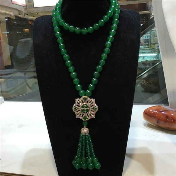 chains women's fashion natural green stone micro inlay zircon clasp tassel necklace long sweater chain jewelry, Silver
chains women's fashion natural green stone micro inlay zircon clasp tassel necklace long sweater chain jewelry, Silver