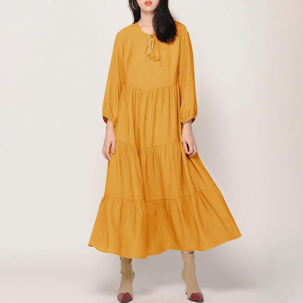casual dresses elegant women long sleeve stylish sundress vonda 2021 autumn lace up dress robe femme solid maxi party vestidos 5xl, Black;gray
casual dresses elegant women long sleeve stylish sundress vonda 2021 autumn lace up dress robe femme solid maxi party vestidos 5xl, Black;gray
