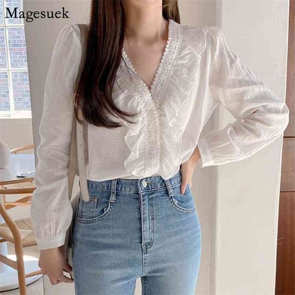 korean long sleeve vintage lace white shirt women casual cotton elegant blouse ruffles v-neck shirts blouses 11393 210512
korean long sleeve vintage lace white shirt women casual cotton elegant blouse ruffles v-neck shirts blouses 11393 210512