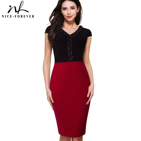 nice-forever summer women vinatge contrast color patchwork office business dresses bodycon sheath fitted dress btyb395 210419, White
nice-forever summer women vinatge contrast color patchwork office business dresses bodycon sheath fitted dress btyb395 210419, White