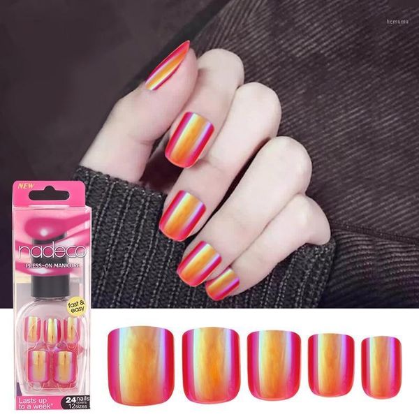 belen 24pcs charming fake nail laser color-changing false tip art tips 12 size full cover half gift lady1, Red;gold
belen 24pcs charming fake nail laser color-changing false tip art tips 12 size full cover half gift lady1, Red;gold