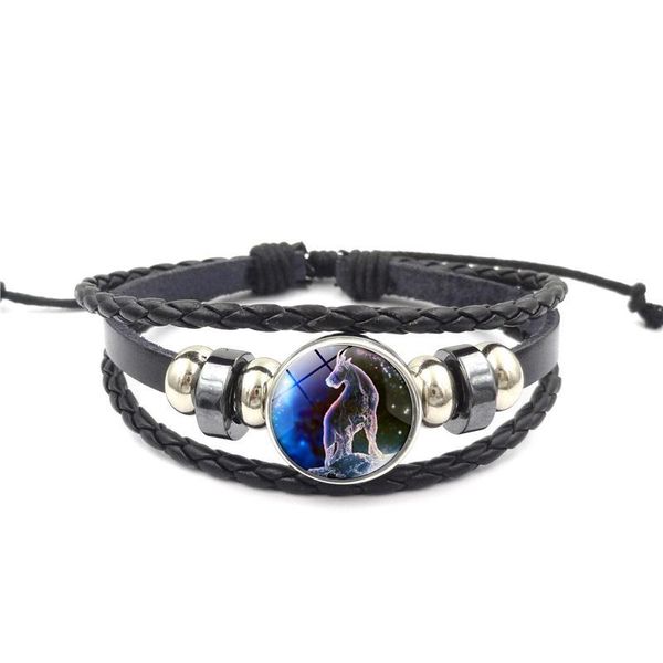beaded, strands 12 constellation time series leather bracelet handmade vintage hand-knitted beaded joker men and women, Black
beaded, strands 12 constellation time series leather bracelet handmade vintage hand-knitted beaded joker men and women, Black