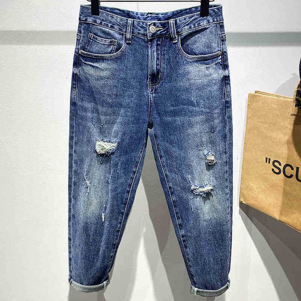 men's jeans jeans fashion men hole ripped thin torn solid cotton straight vintage washed streetwear ombb, Blue
men's jeans jeans fashion men hole ripped thin torn solid cotton straight vintage washed streetwear ombb, Blue