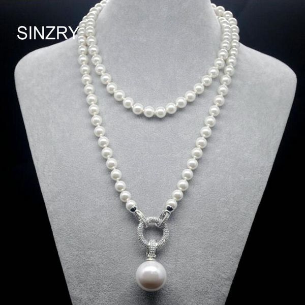 sinzry exquisite jewelry aaa cubic zircon simulated pearl pendant long sweater necklaces korean party jewelry accessory 210323, Silver
sinzry exquisite jewelry aaa cubic zircon simulated pearl pendant long sweater necklaces korean party jewelry accessory 210323, Silver