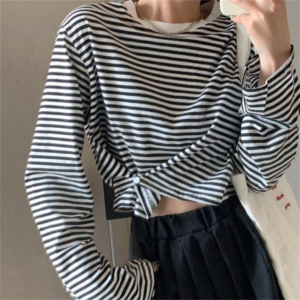 women's t-shirt hzirip brief striped all match loose basic 2021 cotton minimalist casual fashion high street quality clothe, White
women's t-shirt hzirip brief striped all match loose basic 2021 cotton minimalist casual fashion high street quality clothe, White