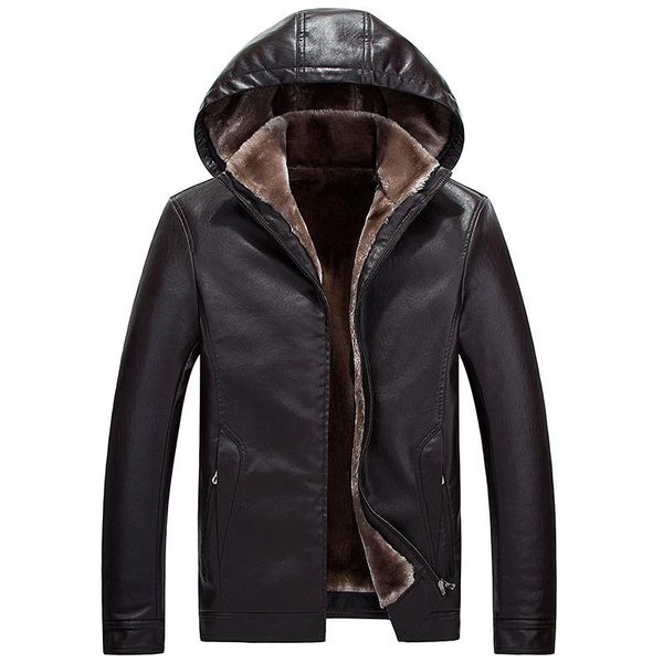 men's fur & faux -20 degree winter leather jacket men thick warm velvet pu windbreaker hooded fleece coat motorcycle, Black
men's fur & faux -20 degree winter leather jacket men thick warm velvet pu windbreaker hooded fleece coat motorcycle, Black