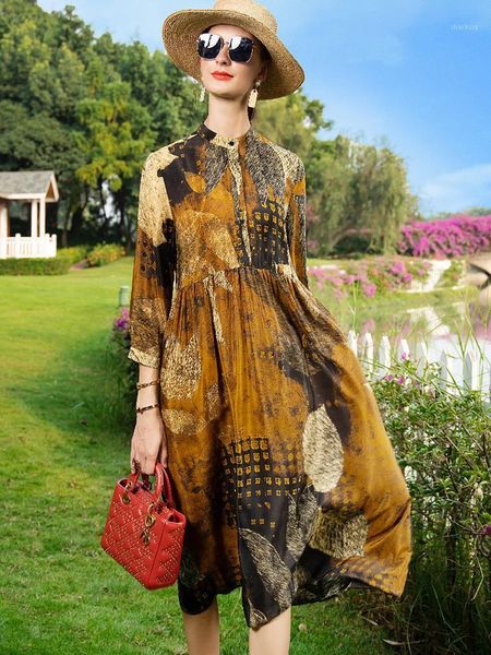 spring satin shirt dress for women three-quarter sleeves plus size long printed loose rayon summer casual dresses, Black;gray
spring satin shirt dress for women three-quarter sleeves plus size long printed loose rayon summer casual dresses, Black;gray