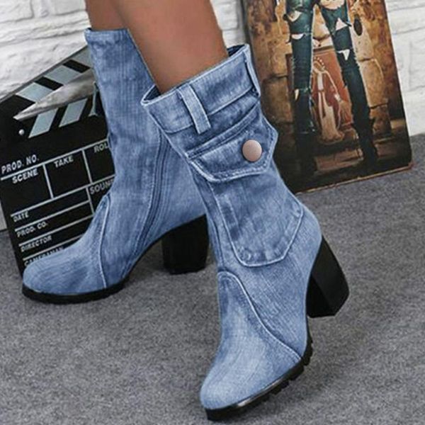 boots blue jeans women's mid-rise rome solid slip-on chunky med heels wild vintage large size ladies shoes, Black
boots blue jeans women's mid-rise rome solid slip-on chunky med heels wild vintage large size ladies shoes, Black