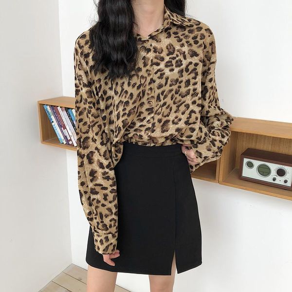 women's blouses & shirts 2021 spring summer fashion women leopard shirt long sleeve casual loose chiffon female streetwear blouse over, White
women's blouses & shirts 2021 spring summer fashion women leopard shirt long sleeve casual loose chiffon female streetwear blouse over, White