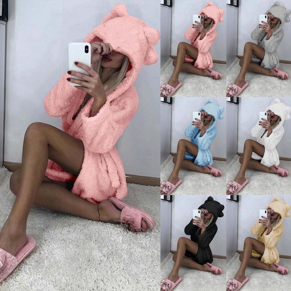 plush bandage robe soft women sleepwear comfortable cute warm pajamas winter shower spa bathrobe sleep nightgown dressing gown, Black;red
plush bandage robe soft women sleepwear comfortable cute warm pajamas winter shower spa bathrobe sleep nightgown dressing gown, Black;red