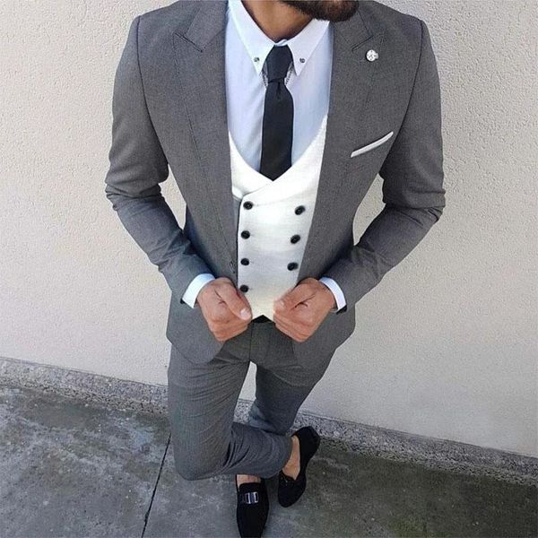 men's suits & blazers anniebritney 3 piece grey slim fit men formal suit custom skinny groom wedding tuxedo prom set, White;black
men's suits & blazers anniebritney 3 piece grey slim fit men formal suit custom skinny groom wedding tuxedo prom set, White;black