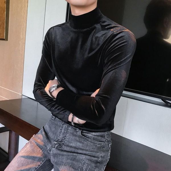 men's t-shirts autumn winter mens slim fit velvet long sleeve pullover casual turteneck tees big boys fashion under t-shirt plus size, White;black
men's t-shirts autumn winter mens slim fit velvet long sleeve pullover casual turteneck tees big boys fashion under t-shirt plus size, White;black
