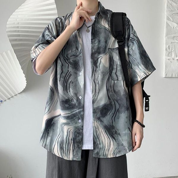 men's casual shirts short sleeve men hawaiian shirt fashion smart summer thin coat design sense camisa masculina streetwear, White;black
men's casual shirts short sleeve men hawaiian shirt fashion smart summer thin coat design sense camisa masculina streetwear, White;black