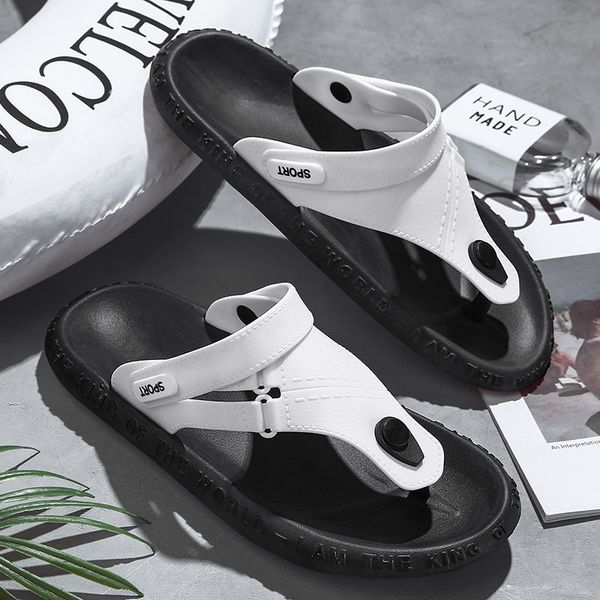 men's slippers summer outdoor trend beach clip foot personality antiskid sandals wear flip flops, Black
men's slippers summer outdoor trend beach clip foot personality antiskid sandals wear flip flops, Black