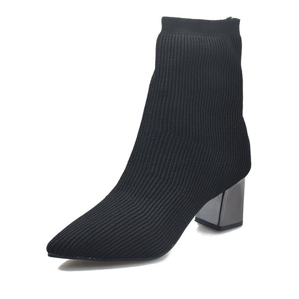 boots pointed toe autumn winter women ankle stretch knitting sock high heels female slip on ladies shoes woman, Black
boots pointed toe autumn winter women ankle stretch knitting sock high heels female slip on ladies shoes woman, Black
