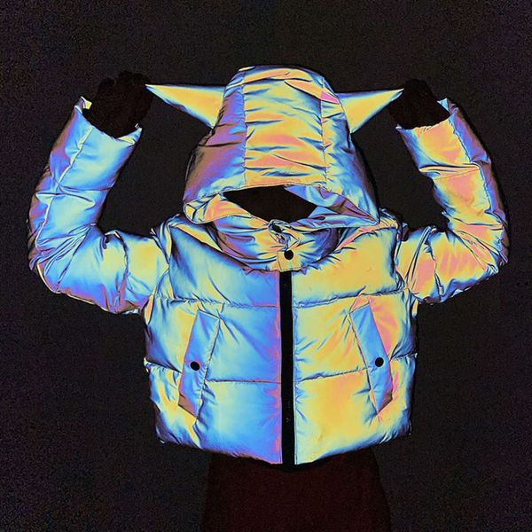 men's jackets coats colorful reflective cotton padded clothes for women in winter xt5o, Black;brown
men's jackets coats colorful reflective cotton padded clothes for women in winter xt5o, Black;brown