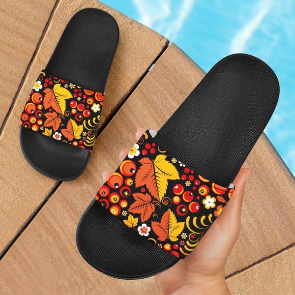 slippers forudesigns hohloma russian style floral slide sandals women customize summer ice home shoes bathe flip flops, Black
slippers forudesigns hohloma russian style floral slide sandals women customize summer ice home shoes bathe flip flops, Black