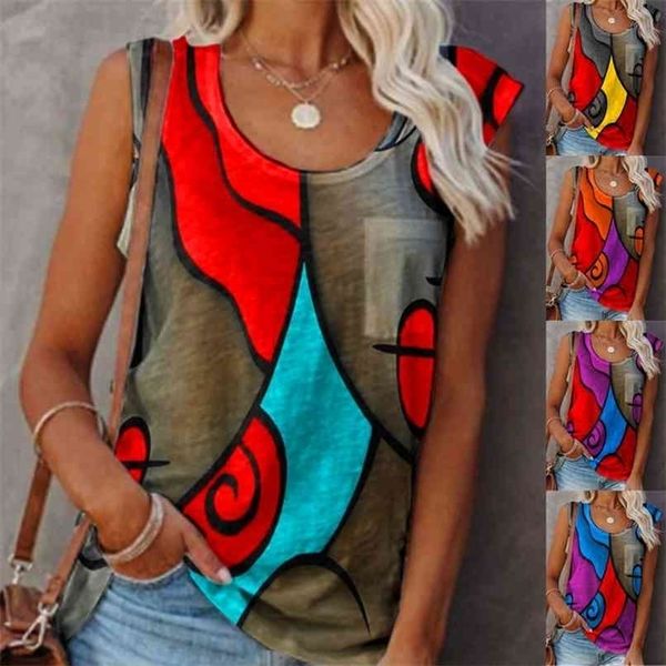fashion plus size vest women summer shirt clothing women's casual sleeveless color matching t blusas femininas 210705, White
fashion plus size vest women summer shirt clothing women's casual sleeveless color matching t blusas femininas 210705, White