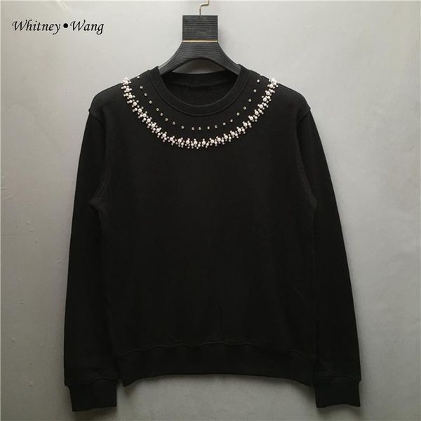 women's hoodies & sweatshirts whitney wang 2021spring fashion streetwear handmade diamonds beading sweatshirt women pullover plus size, Black
women's hoodies & sweatshirts whitney wang 2021spring fashion streetwear handmade diamonds beading sweatshirt women pullover plus size, Black