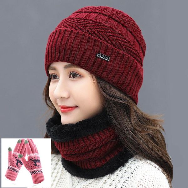 women winter knitted hat scarf gloves thick warmer wool caps skullies beanies windproof ring christmas present cycling & masks, Black
women winter knitted hat scarf gloves thick warmer wool caps skullies beanies windproof ring christmas present cycling & masks, Black