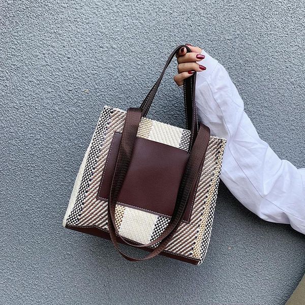 evening bags contrast color grid women handbag canvas ladies shoulder bag large capacity travel female big totes bolsas feminine shopping
evening bags contrast color grid women handbag canvas ladies shoulder bag large capacity travel female big totes bolsas feminine shopping