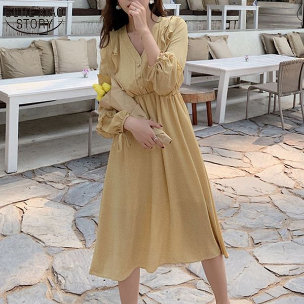 korean midi long chiffon dresses women spring dot print sweet v-neck high waist robe mujer 13194 210508, Black;gray
korean midi long chiffon dresses women spring dot print sweet v-neck high waist robe mujer 13194 210508, Black;gray