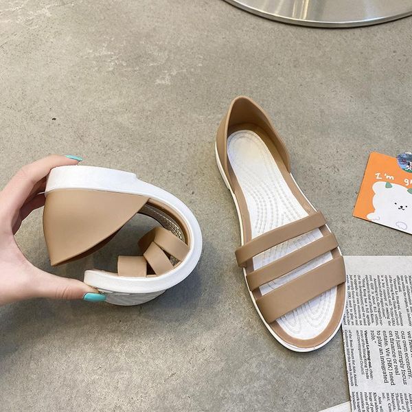 sandals women jelly shoes chaussure femme rubber non slip soft soled flats casual summer outdoor beach versatile ladies, Black
sandals women jelly shoes chaussure femme rubber non slip soft soled flats casual summer outdoor beach versatile ladies, Black