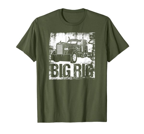 18-wheeler semi-trailer truck drivers big rig trucking shirt, White;black