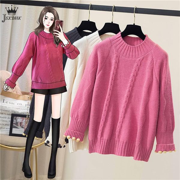 women's sweaters warm thick twisted sweater solid plus size fashion korean lazy pullover long sleeve 2021 autumn winter ladies l-4xl, White;black
women's sweaters warm thick twisted sweater solid plus size fashion korean lazy pullover long sleeve 2021 autumn winter ladies l-4xl, White;black