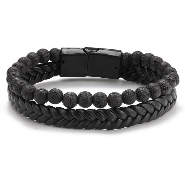charm bracelets 2021 fashion jewelry hand woven leather bead bracelet volcanic stone double cuff for women's accessories pulsera, Golden;silver
charm bracelets 2021 fashion jewelry hand woven leather bead bracelet volcanic stone double cuff for women's accessories pulsera, Golden;silver
