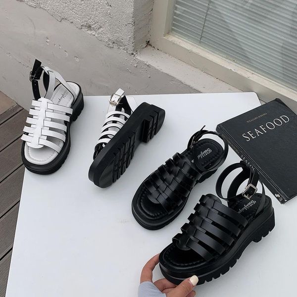 summer black leather gladiator sandals for women buckle platform street style flat roman demonia shoes woman
summer black leather gladiator sandals for women buckle platform street style flat roman demonia shoes woman
