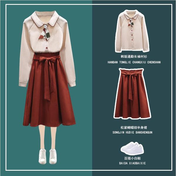 two piece dress set2021 spring fashion two-piece retro mori bow long sleeve shirt skirt women, White
two piece dress set2021 spring fashion two-piece retro mori bow long sleeve shirt skirt women, White