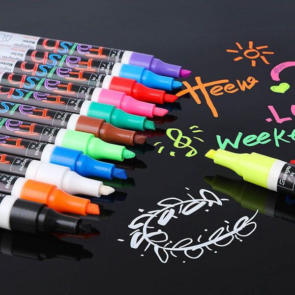highlighters 8/12 color erasable multi colored liquid chalk marker pens for led writing board glass window art, Black;red
highlighters 8/12 color erasable multi colored liquid chalk marker pens for led writing board glass window art, Black;red