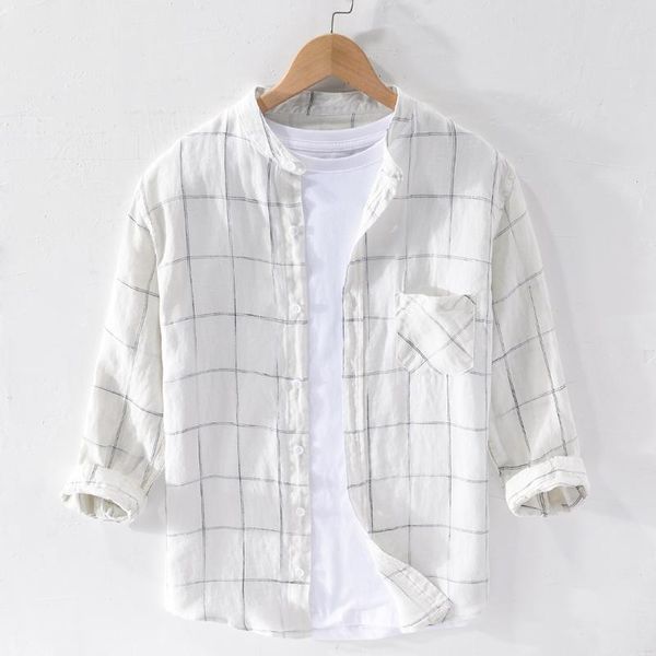 men's casual shirts suehaiwe's style italy brand linen and cotton shirt men three-quarter sleeve stand collar for fashion male, White;black
men's casual shirts suehaiwe's style italy brand linen and cotton shirt men three-quarter sleeve stand collar for fashion male, White;black