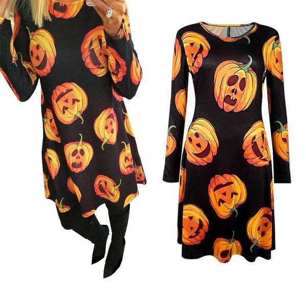 vintage winter christmas dress women cartoon halloween costume pumpkin print party slim midi dresses plus size casual, Black;gray
vintage winter christmas dress women cartoon halloween costume pumpkin print party slim midi dresses plus size casual, Black;gray