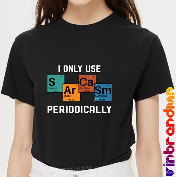 women's camiseta vestidos chemistry words original t shirts women i only use sarcasm periodically gf t-shirt slim fit tees, White
women's camiseta vestidos chemistry words original t shirts women i only use sarcasm periodically gf t-shirt slim fit tees, White