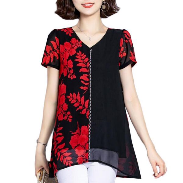women's blouses & shirts fashion print chiffon blouse women summer short sleeve loose korean plus size 5xl camisas mujer, White
women's blouses & shirts fashion print chiffon blouse women summer short sleeve loose korean plus size 5xl camisas mujer, White