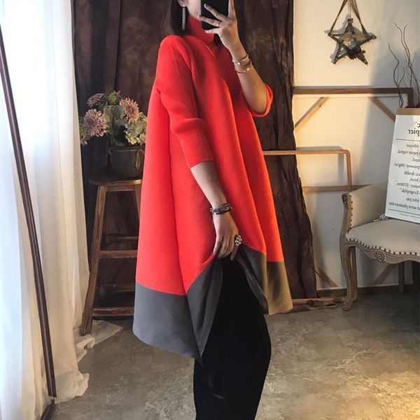 dresses changpleat women's loose dress miyka pleated high end fashion turtleneck design 3/4 sleeve plus size female dresses d67967, Black;gray
dresses changpleat women's loose dress miyka pleated high end fashion turtleneck design 3/4 sleeve plus size female dresses d67967, Black;gray