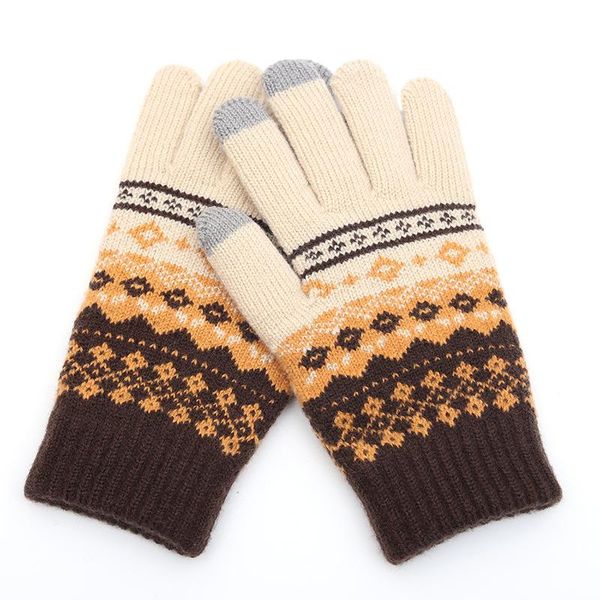 five fingers gloves winter men/women warm jacquard stretch knit female print magic accessories wool full finger thicken mittens b43, Blue;gray
five fingers gloves winter men/women warm jacquard stretch knit female print magic accessories wool full finger thicken mittens b43, Blue;gray