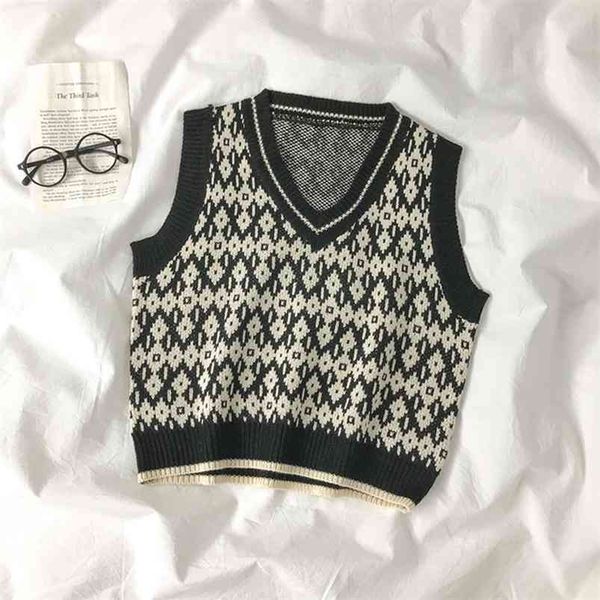 spring autumn women's sweater vest korean v-neck contrast color sleeveless wild vests gx585 210507, Black;white
spring autumn women's sweater vest korean v-neck contrast color sleeveless wild vests gx585 210507, Black;white