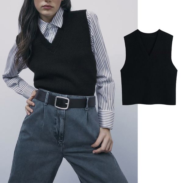 women's sweaters autumn winter short vest female loose sweater waistcoat v neck sleeveless for women sweater knit pullover 0dz8, White;black
women's sweaters autumn winter short vest female loose sweater waistcoat v neck sleeveless for women sweater knit pullover 0dz8, White;black