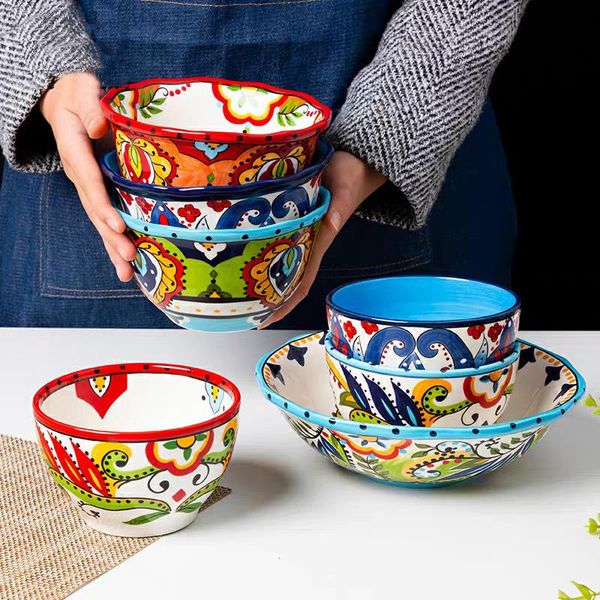 bowls bohemian ceramic salad bowl rice ramen soup fruit home breakfast cereal household hand-painted kitchen tableware gift
bowls bohemian ceramic salad bowl rice ramen soup fruit home breakfast cereal household hand-painted kitchen tableware gift