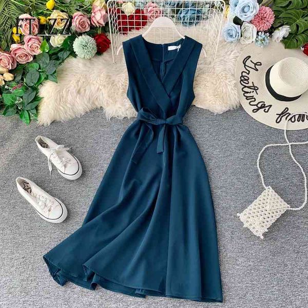 women v neck dress summer sleeveless turn-down collar bandage dresses ladies elegant beach wear long robe vestidos 210602, Black;gray
women v neck dress summer sleeveless turn-down collar bandage dresses ladies elegant beach wear long robe vestidos 210602, Black;gray