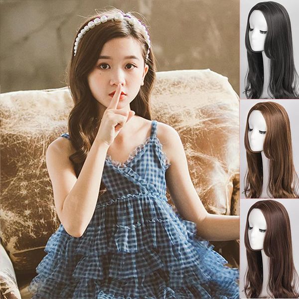 synthetic wigs ailiade long black brown wavy natural middle part wig for girl cosplay heat resistant hair children's
synthetic wigs ailiade long black brown wavy natural middle part wig for girl cosplay heat resistant hair children's