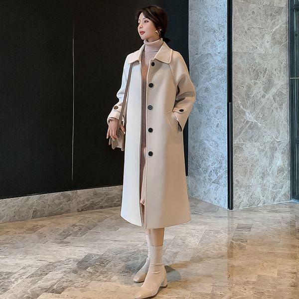 women's wool & blends coat of wool mid-length autumn and winter korean style hepburn soft trend 2pqv, Black
women's wool & blends coat of wool mid-length autumn and winter korean style hepburn soft trend 2pqv, Black