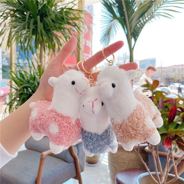 keychains 11cm alpaca plush doll baby cute animal soft cotton stuffed home toys sleeping mate, Silver 
keychains 11cm alpaca plush doll baby cute animal soft cotton stuffed home toys sleeping mate, Silver