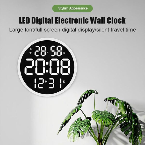 wall clocks 12 inch round silent electronic clock large font digital display temperature humidity date calendar simple
wall clocks 12 inch round silent electronic clock large font digital display temperature humidity date calendar simple
