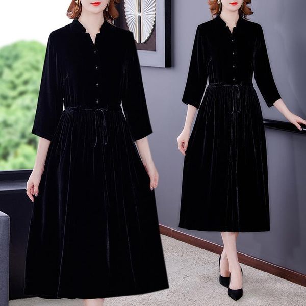 casual dresses coigarsam women long dress autumn 2022 vintage three quarter sleeve black robe vestidos, Black;gray
casual dresses coigarsam women long dress autumn 2022 vintage three quarter sleeve black robe vestidos, Black;gray