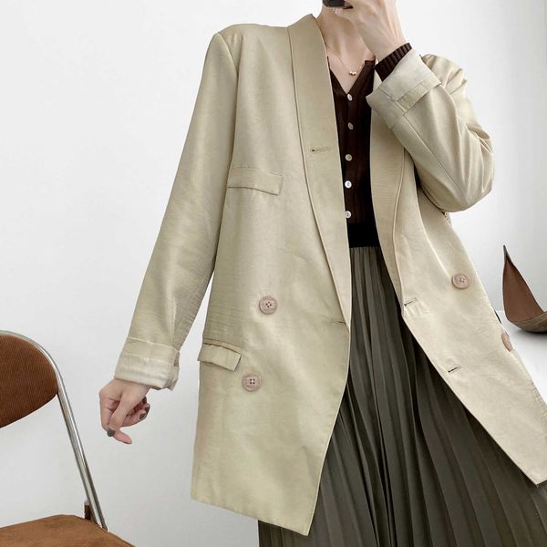 autumn korean women blazers and jackets solid business suit collar jacket female office lady 210607, White;black
autumn korean women blazers and jackets solid business suit collar jacket female office lady 210607, White;black