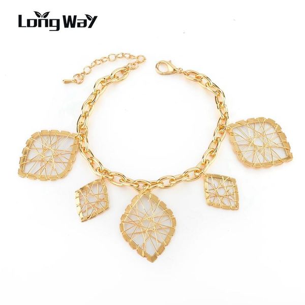 charm bracelets longway vintage leaf pendant gold color link chain bracelet for women female fashion 2021 sbr160109, Golden;silver
charm bracelets longway vintage leaf pendant gold color link chain bracelet for women female fashion 2021 sbr160109, Golden;silver